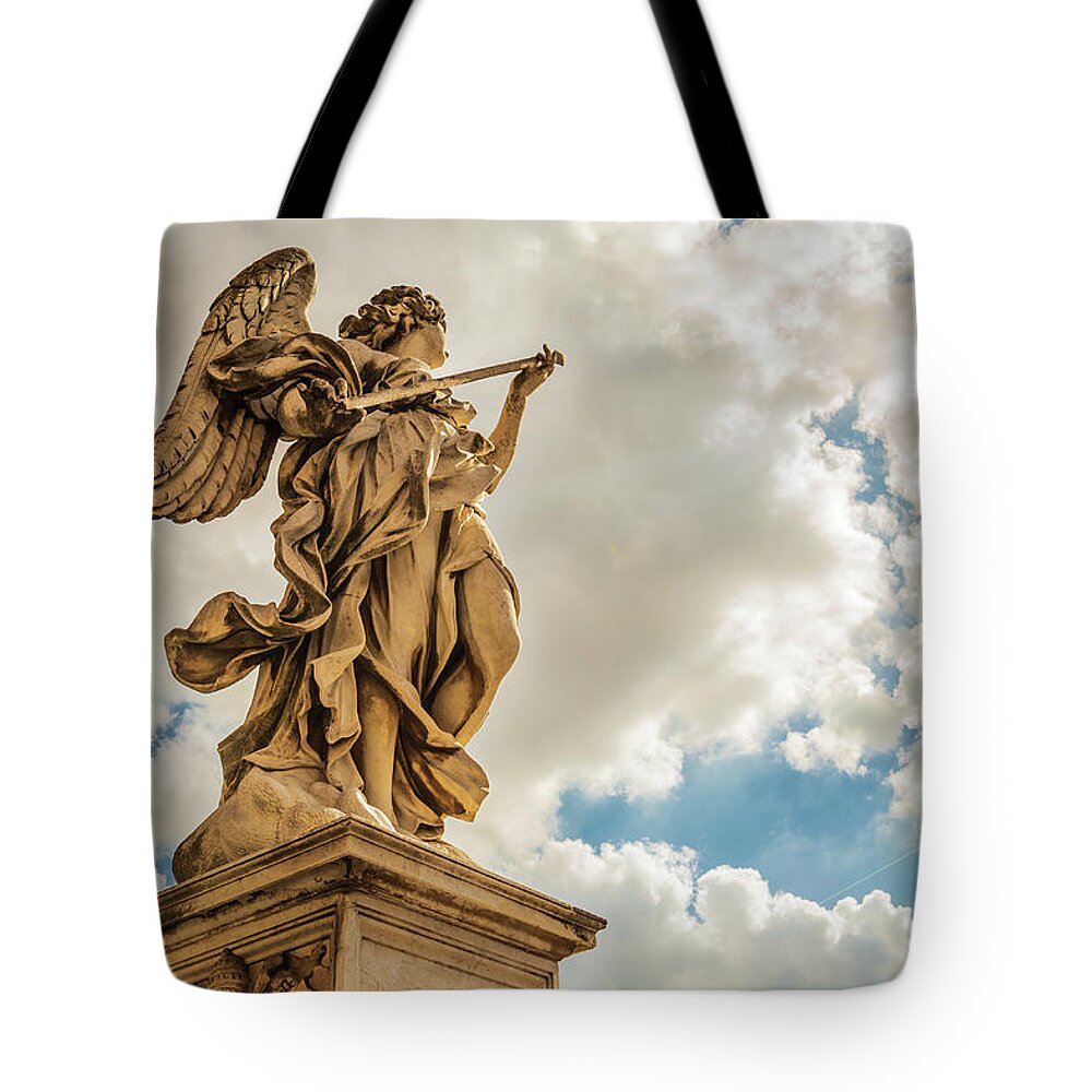 Ponte Sant'angelo Tote Bag featuring the photograph Angel with the Lance by Fabiano Di Paolo