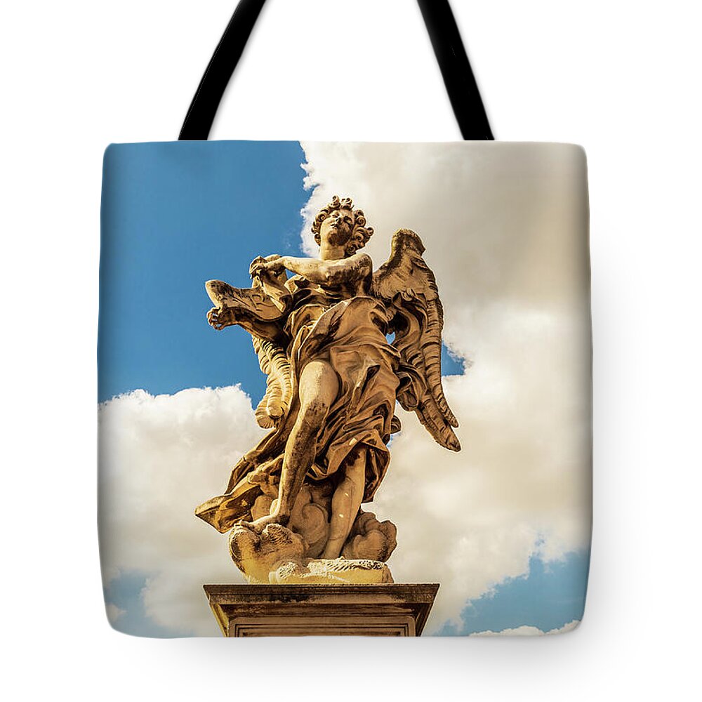 Ponte Sant'angelo Tote Bag featuring the photograph Angel with the Superscription by Fabiano Di Paolo