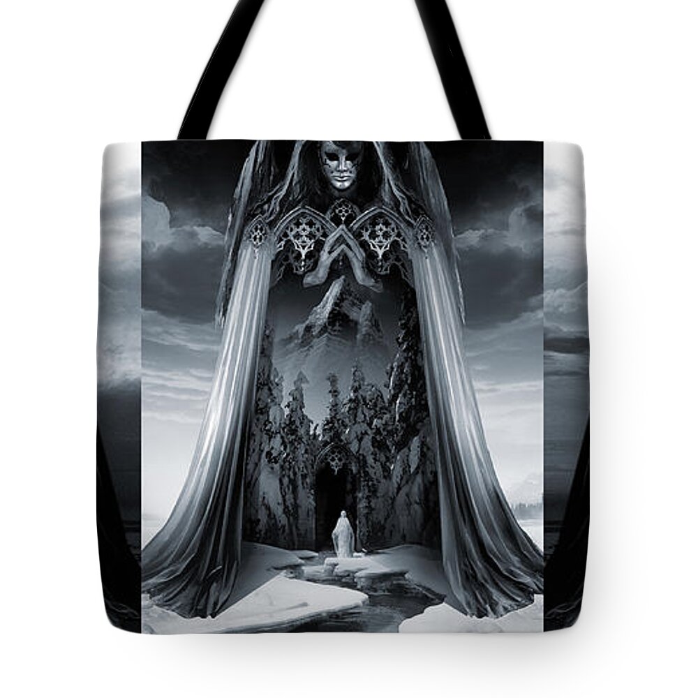  Fallen Angel Demon Religion Faith Skull Death Angels Deities Tote Bag featuring the digital art Angels of Infinity Light Mercy by George Grie