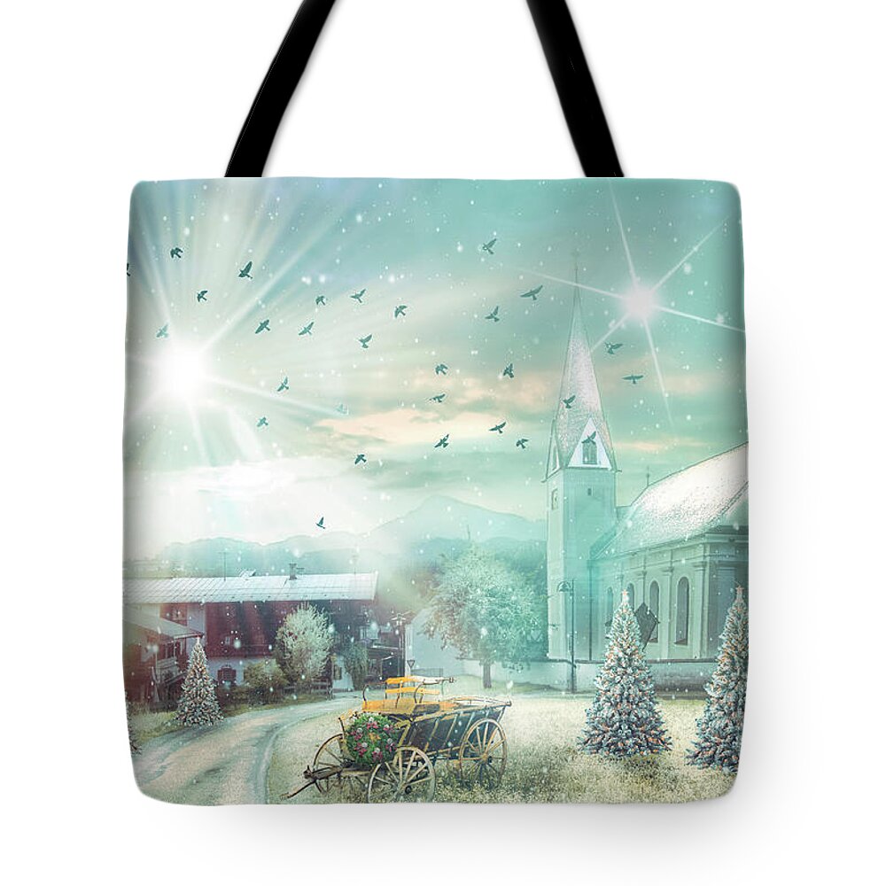 Austria Tote Bag featuring the photograph Angels We Have Heard on High in Angel Light by Debra and Dave Vanderlaan