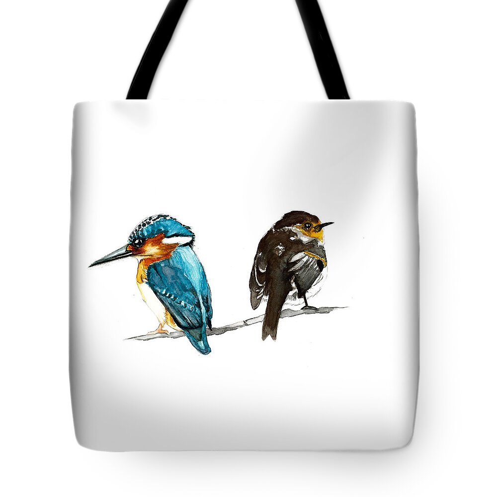 King Tote Bag featuring the painting Angry Couple by Pamela Schwartz
