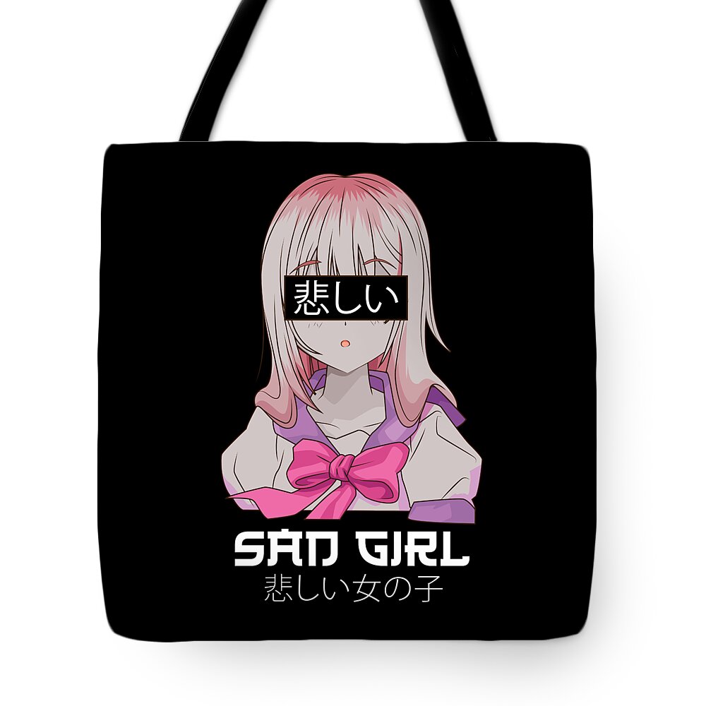 Anime Clothing - Sad Girl Tote Bag by Steven Zimmer - Pixels