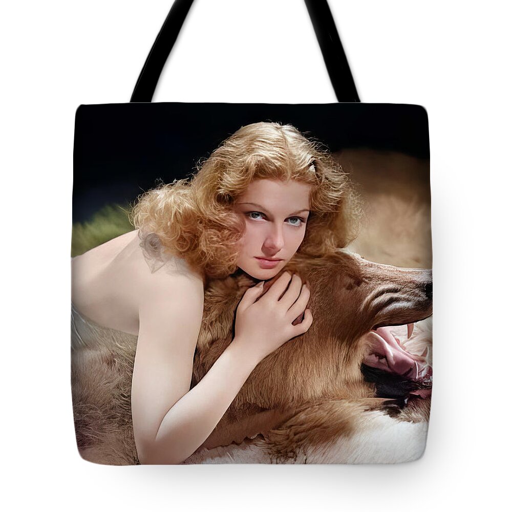 Ann Sheridan Tote Bag featuring the digital art Ann Sheridan - Pre Code 2 by Chuck Staley