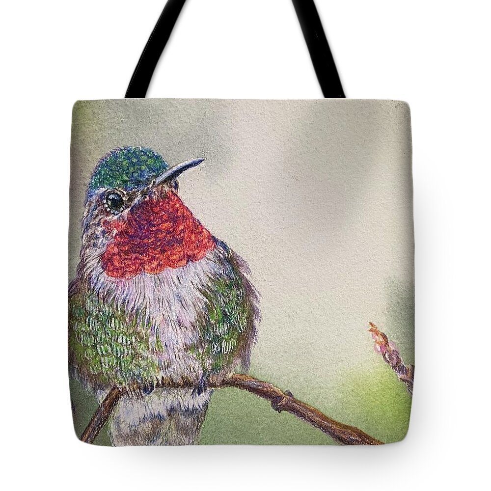 Hummingbird Tote Bag featuring the painting Anna one by Debbie Hornibrook