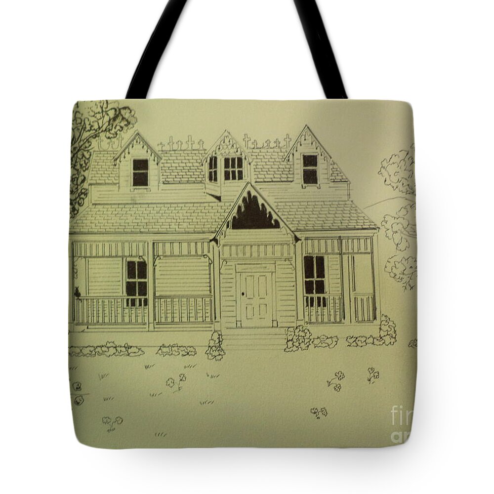  Tote Bag featuring the drawing Annabell Movie Ink Drawing by Donald Northup