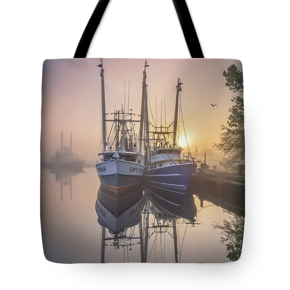 Bayou Tote Bag featuring the photograph Another Foggy Bayou Sunrise, 4/7/21 by Brad Boland
