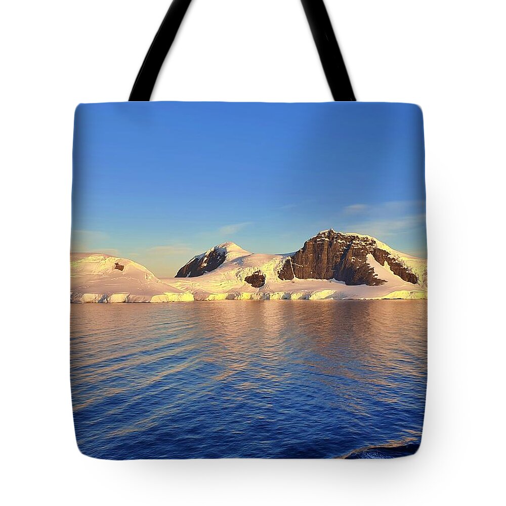 Antarctica Tote Bag featuring the photograph Antarctica Glow by Andrea Whitaker
