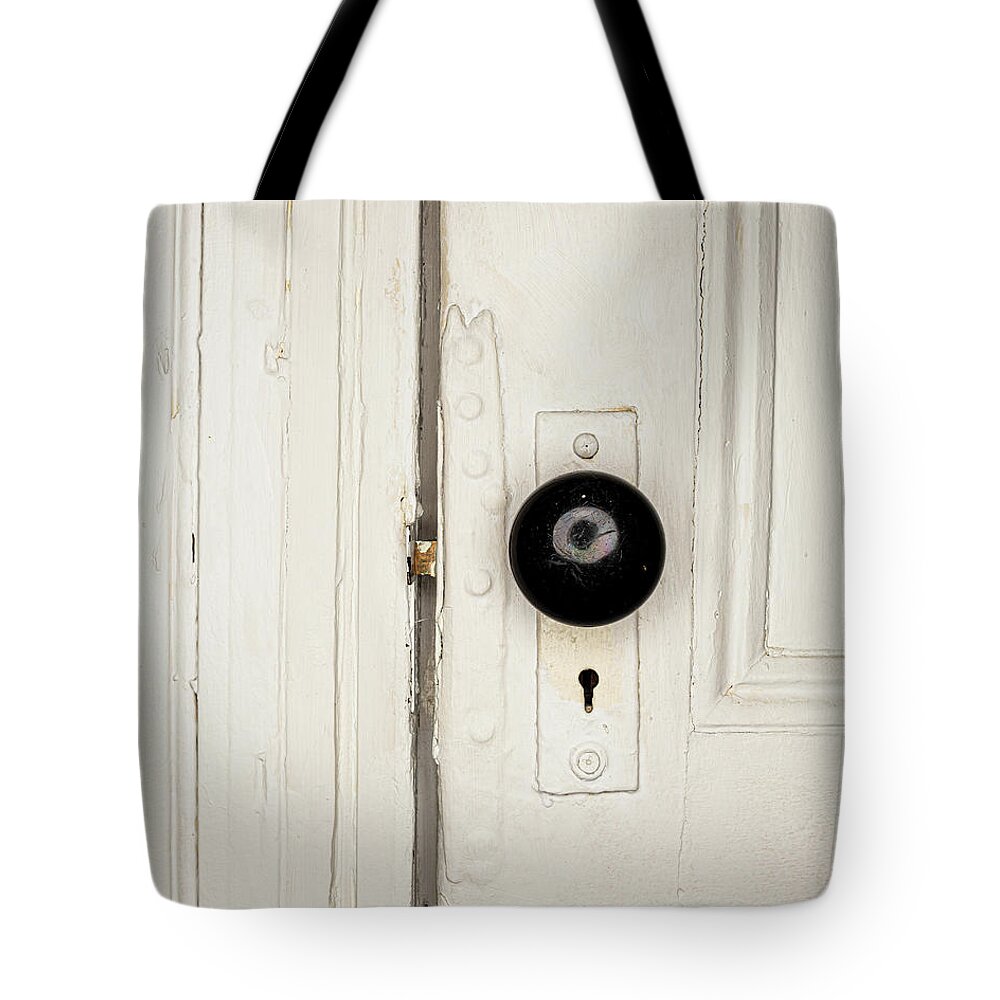 Door Tote Bag featuring the photograph Antique Door Knob 2 by Amelia Pearn