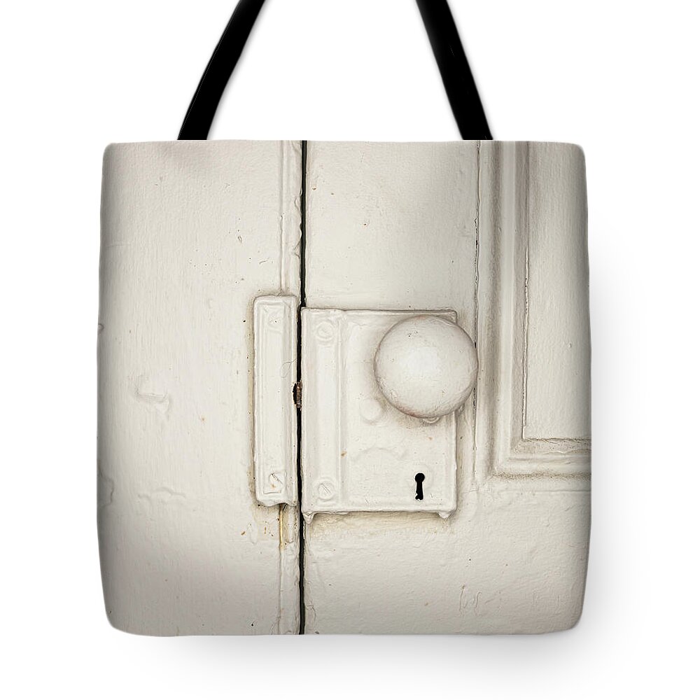 Door Tote Bag featuring the photograph Antique Door Knob 4 by Amelia Pearn