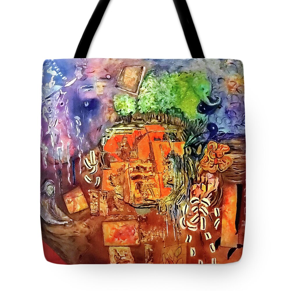 Mixed Medium Tote Bag featuring the painting Antiquity by Karen Lillard