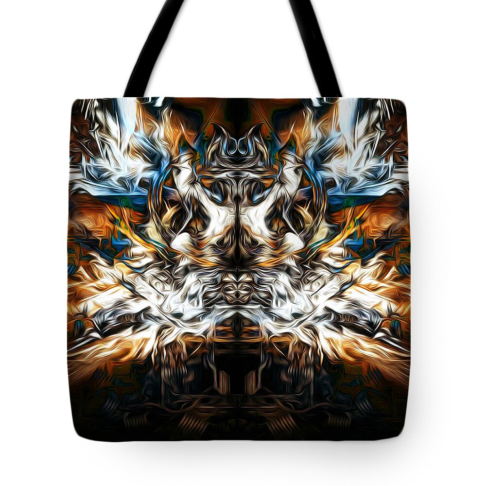 Flames Tote Bag featuring the digital art Anxiety by Jeff Malderez