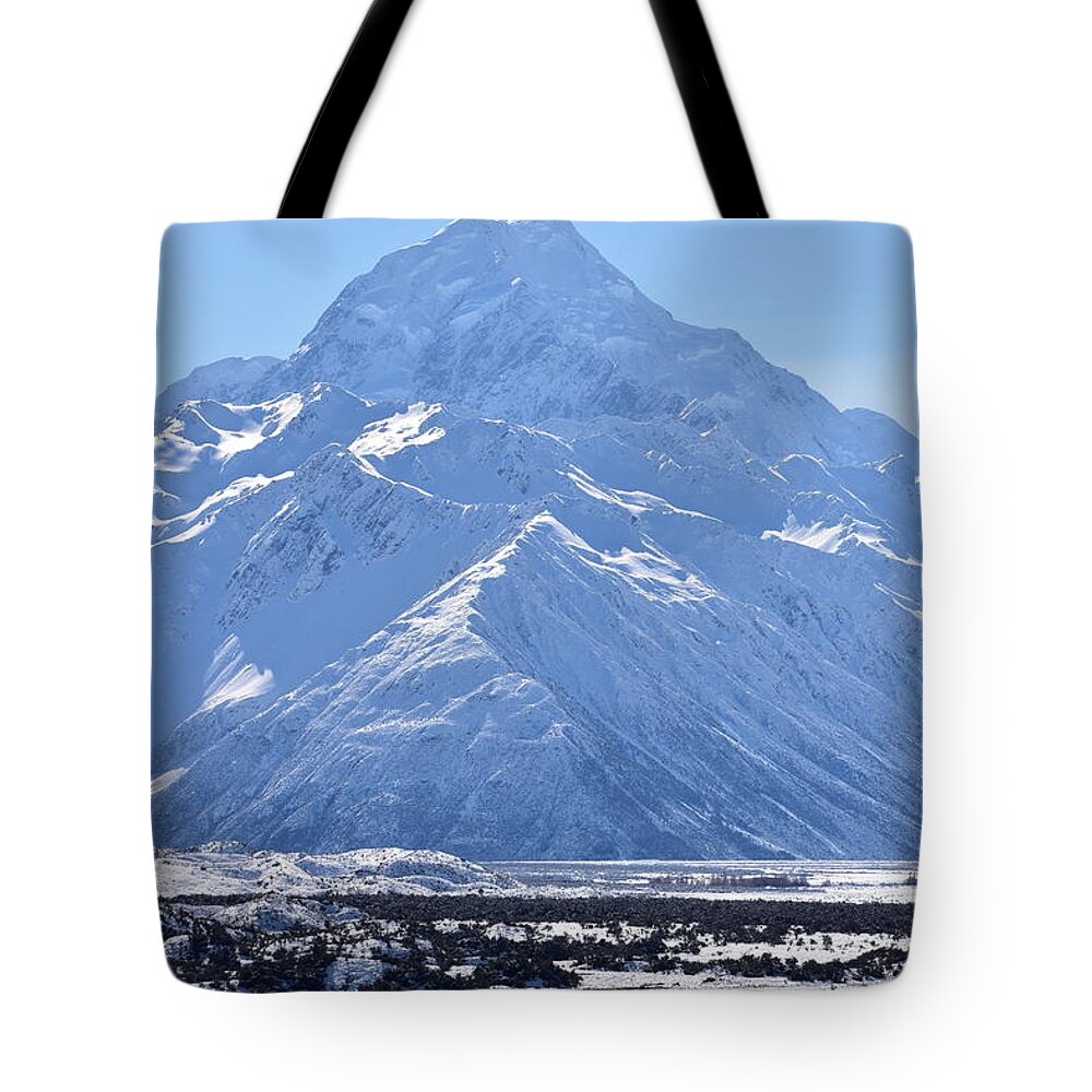 Mountain Tote Bag featuring the photograph Aoraki Mount Cook in New Zealand	 by Yujun