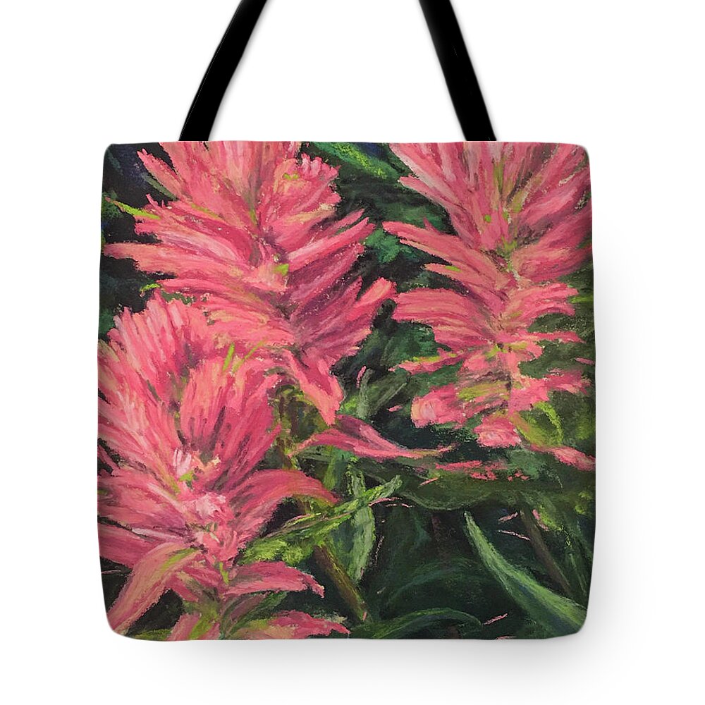 Flowers Wildflowers Tote Bag featuring the pastel Apacuni Paintbrush by Lee Tisch Bialczak