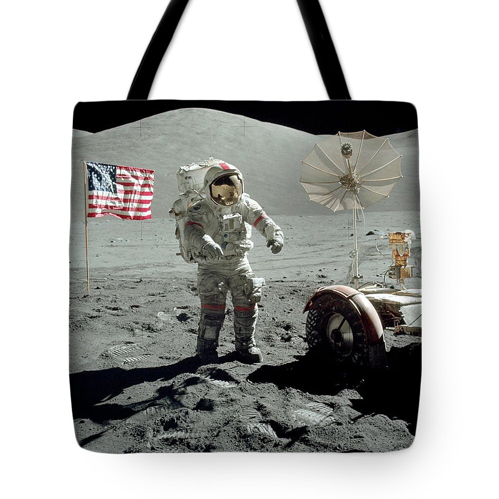 Nasa Tote Bag featuring the photograph Apollo 17 - 21389 by Larry Beat