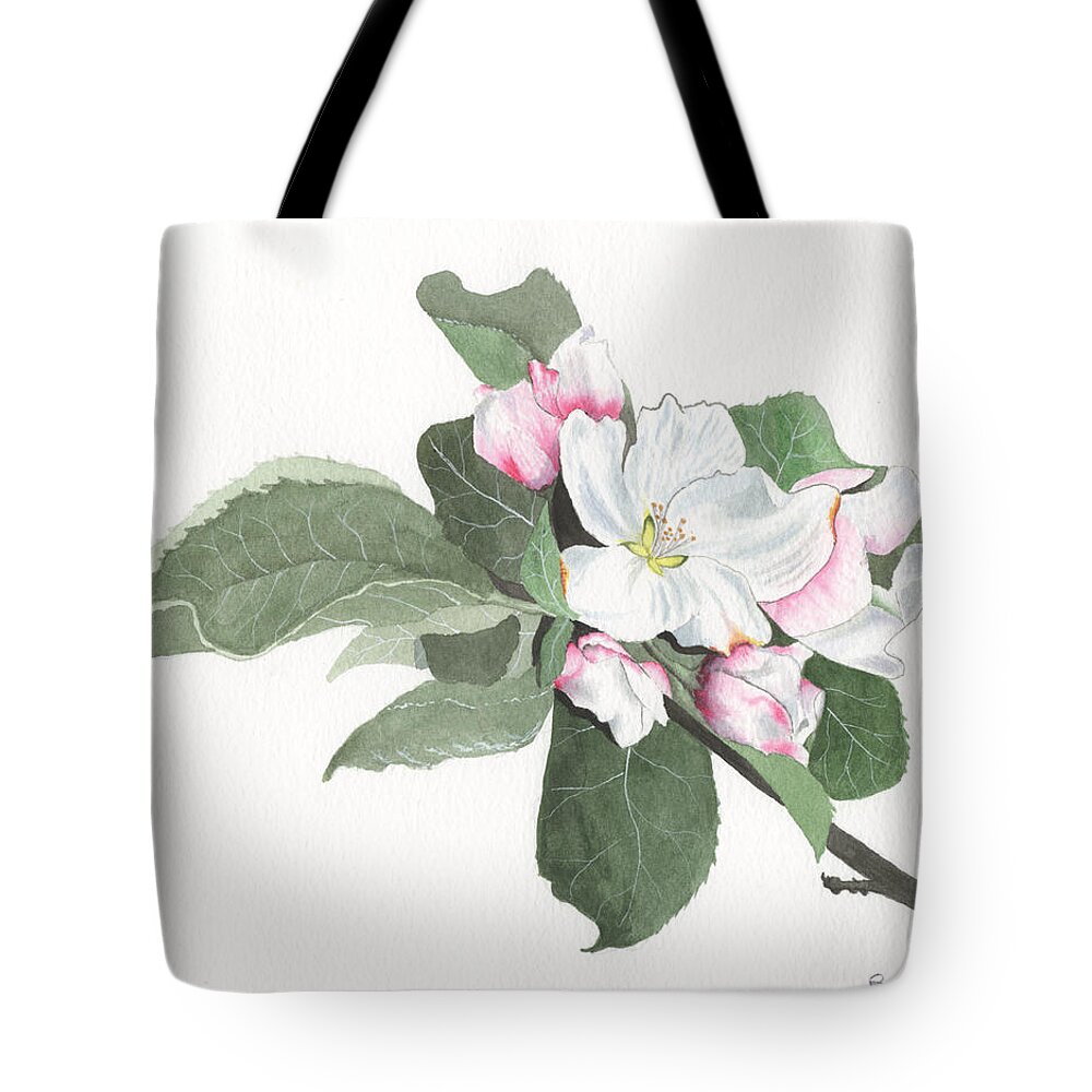 Apple Blossom Tote Bag featuring the painting Apple Blossom Classic by Bob Labno