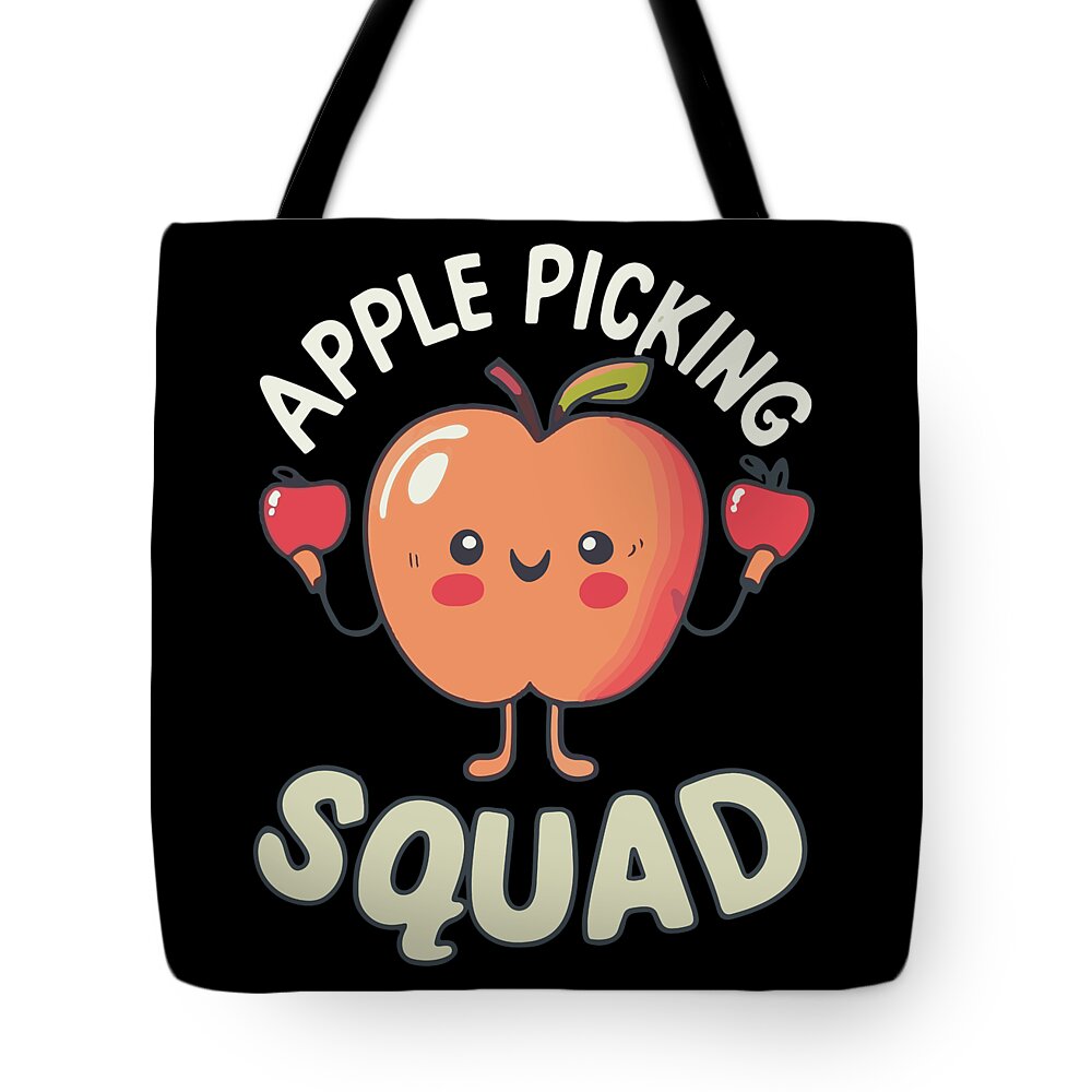 Apple Picking Tote Bag featuring the digital art Apple Picking Squad by Flippin Sweet Gear