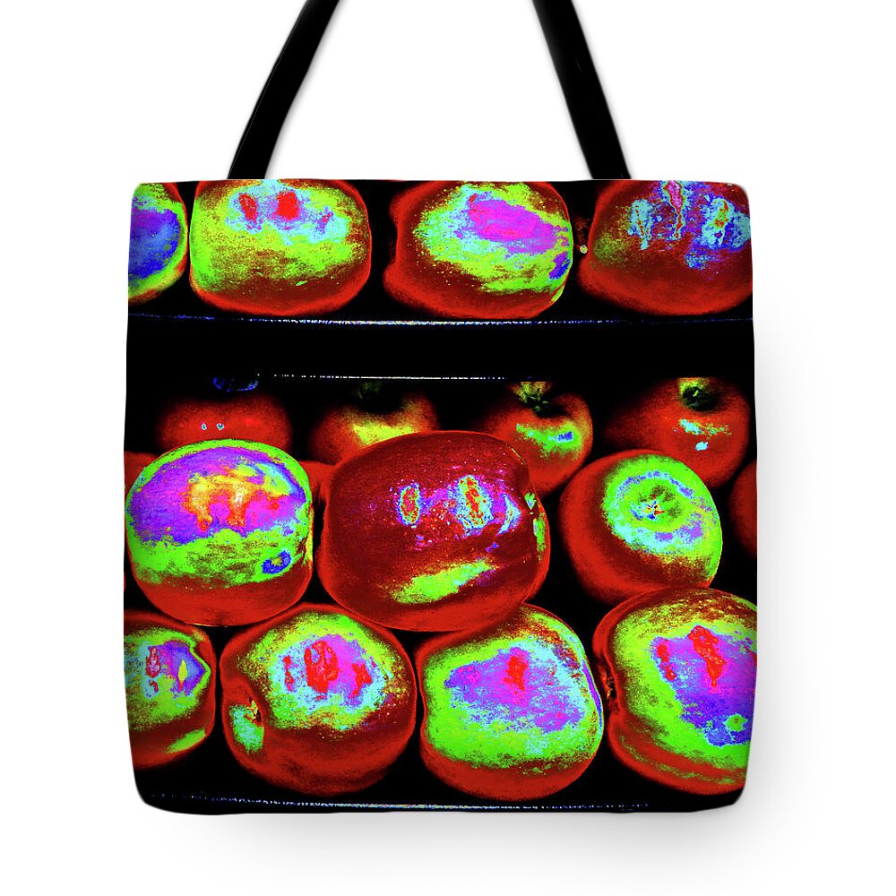 Food Tote Bag featuring the photograph Apples Abstract by Andrew Lawrence