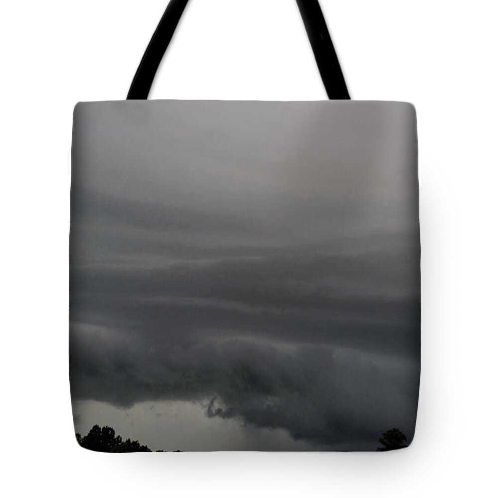 Weather Tote Bag featuring the photograph Approaching Shelf Cloud by Ally White