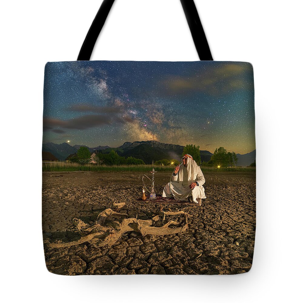Milky Way Tote Bag featuring the photograph Arabian Night by Ralf Rohner