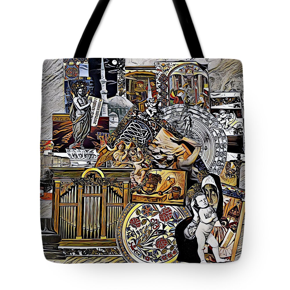 Archaeology Tote Bag featuring the mixed media Archaeology Finds by Debra Amerson