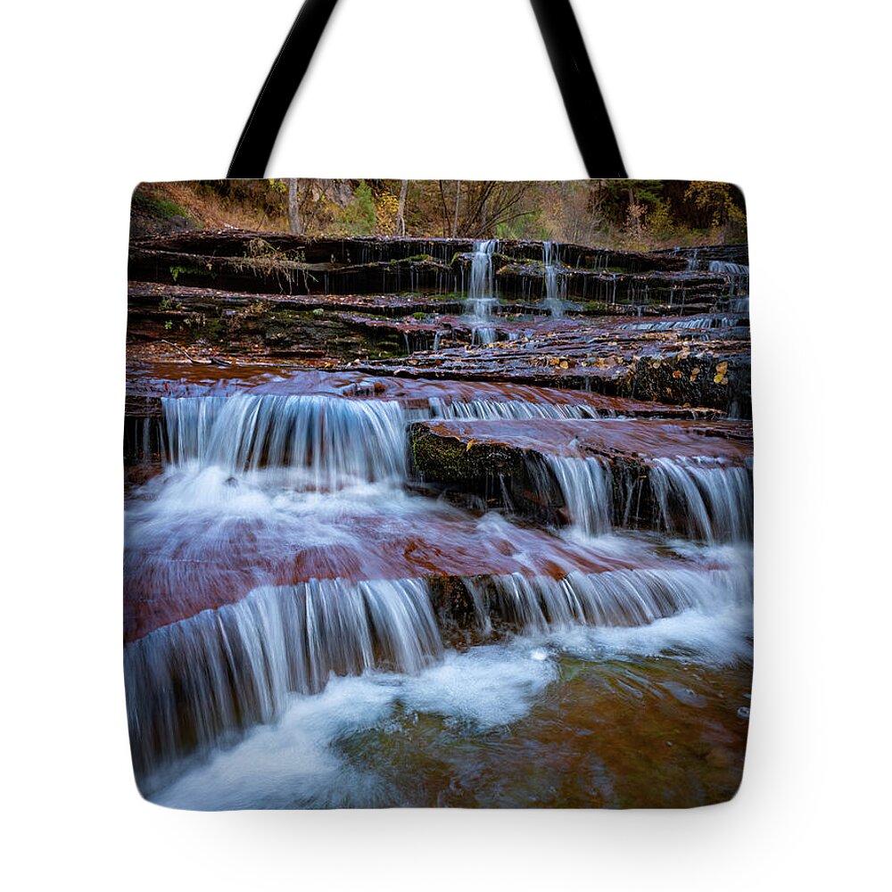 Art Tote Bag featuring the photograph Archangel Falls by Edgars Erglis