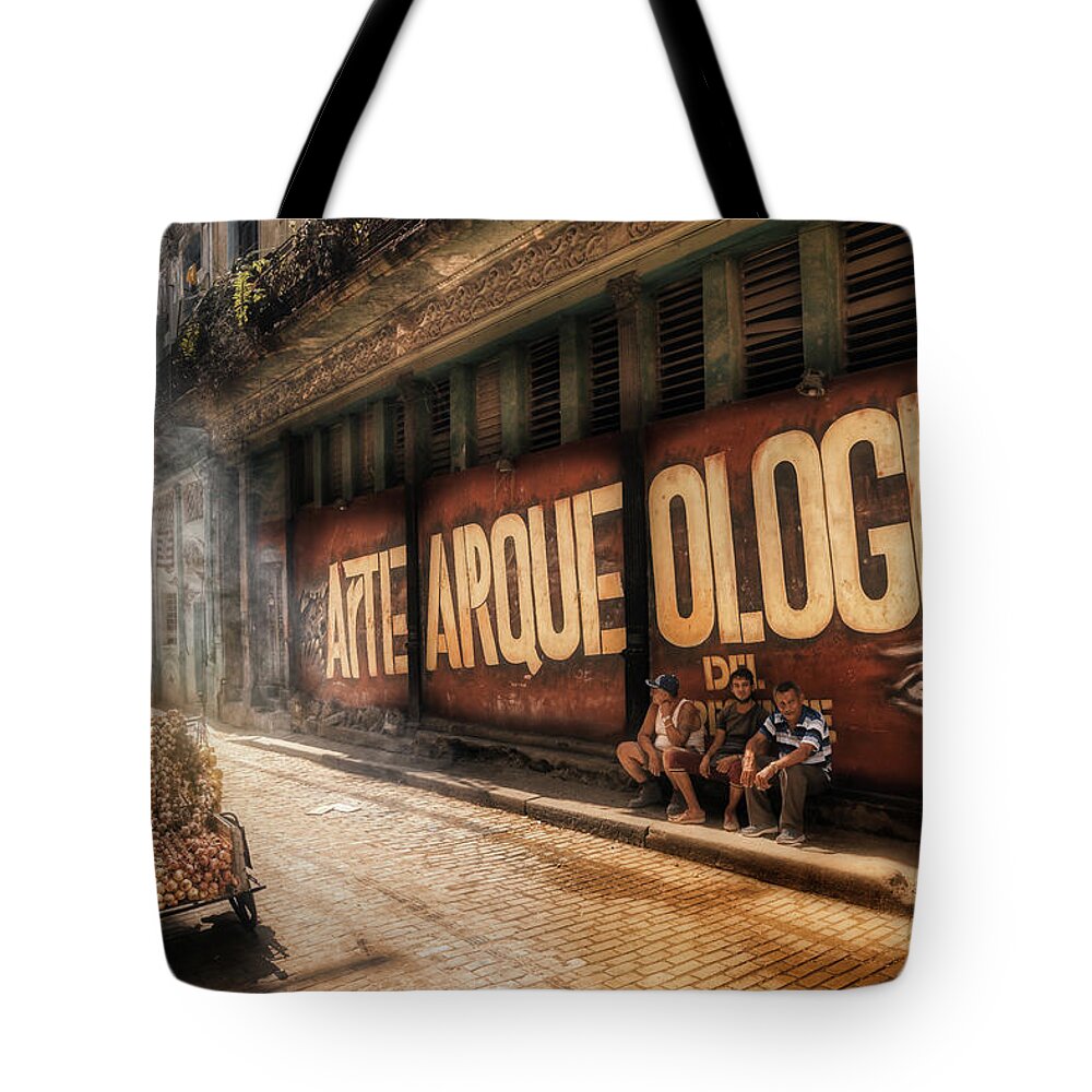 Cuba Tote Bag featuring the photograph Archeology of the present by Micah Offman