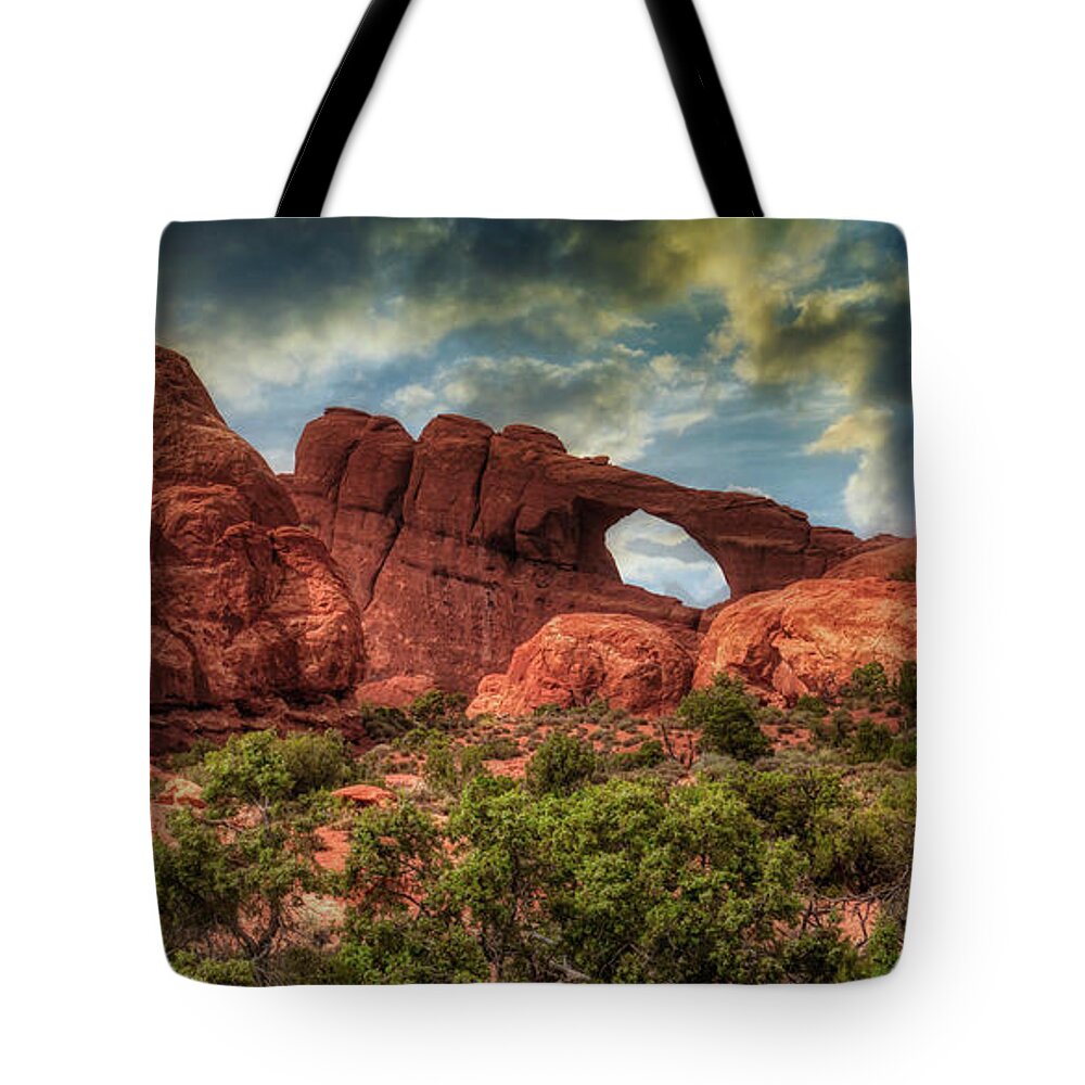 Arches Tote Bag featuring the photograph Arches Park Utah by Micah Offman