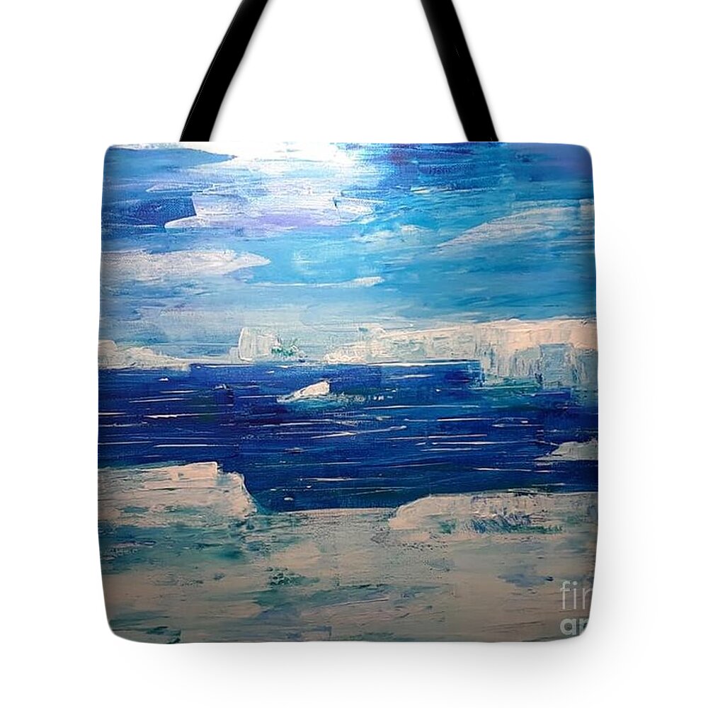Arctic Expanse Tote Bag featuring the painting Arctic Expanse by April Reilly