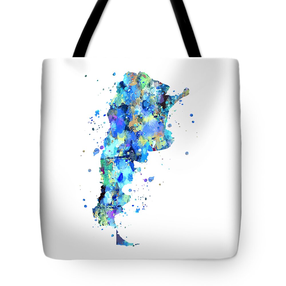 Argentina Tote Bag featuring the painting Argentina Map by Zuzi 's