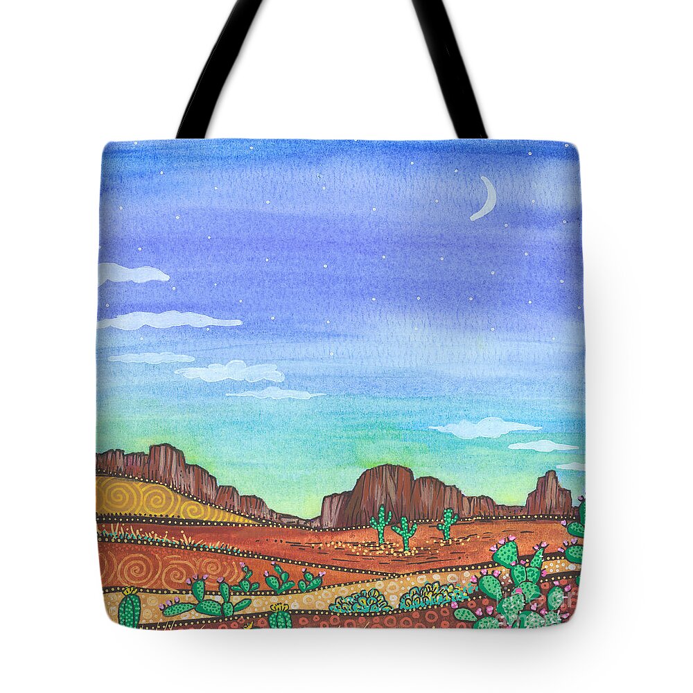 Arizona Landscape Tote Bag featuring the painting Arizona Glow by Tanielle Childers