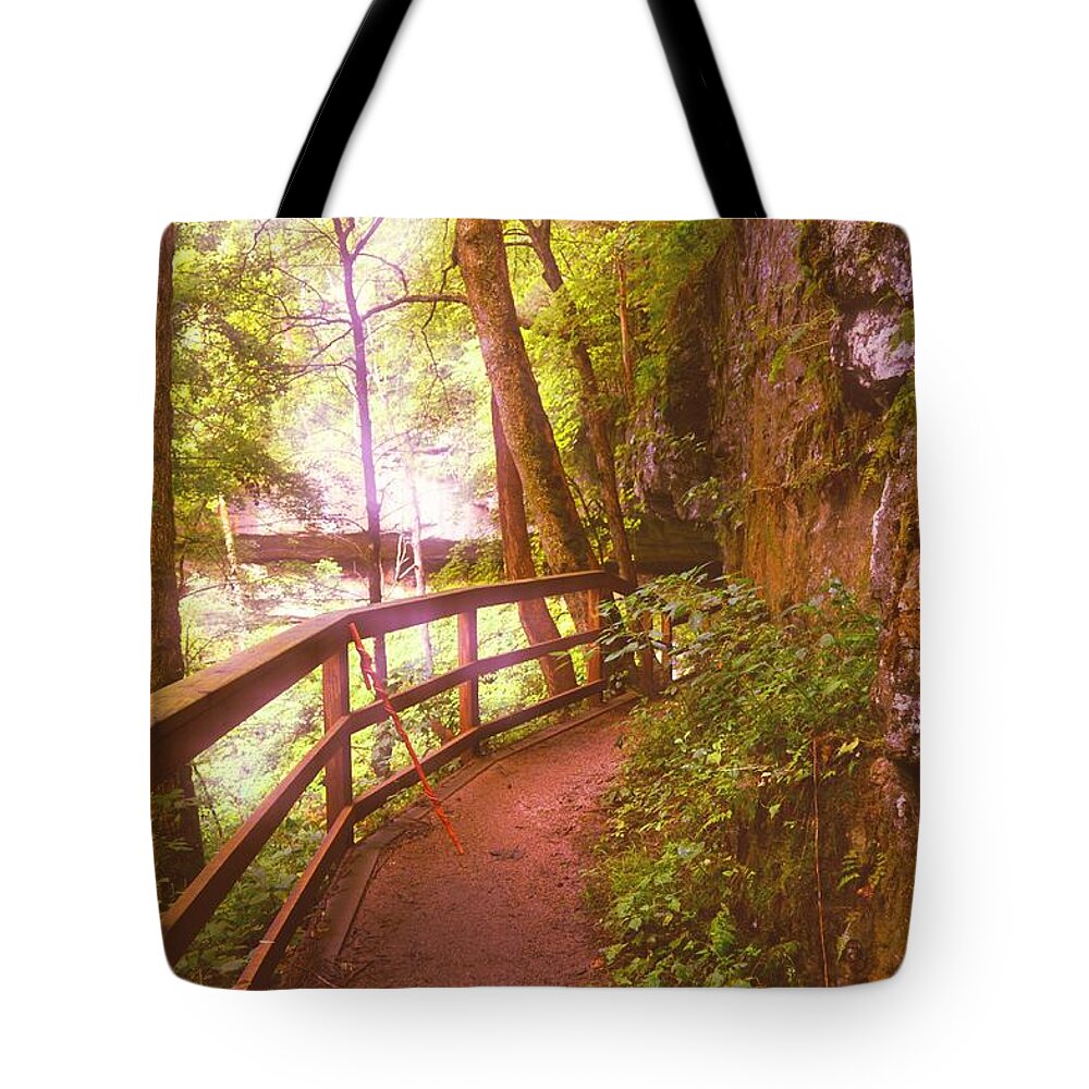 Mammoth Cave National Park Tote Bag featuring the photograph Around the Dark Forest Bend by Stacie Siemsen