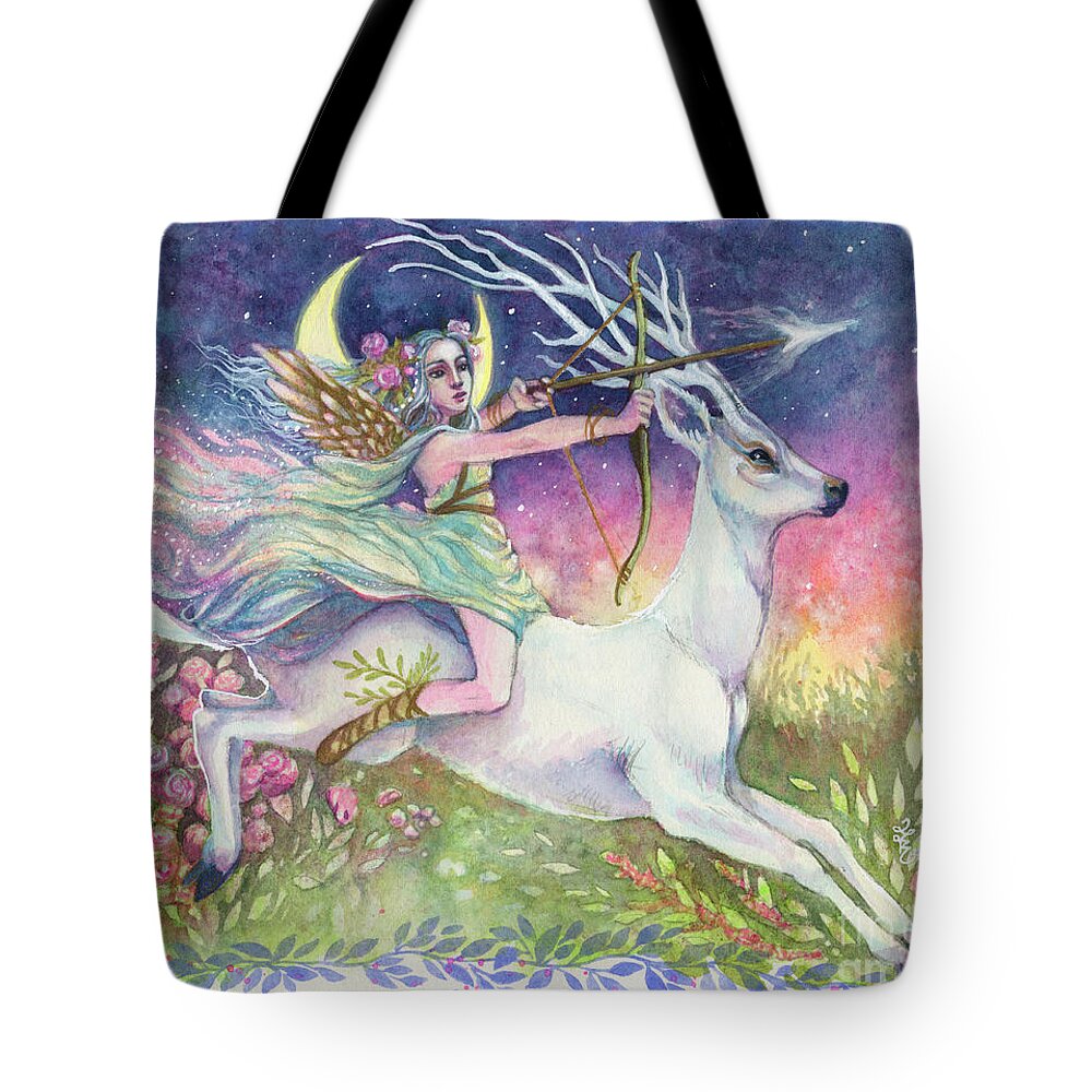 Goddess Tote Bag featuring the painting Artemis by Sara Burrier