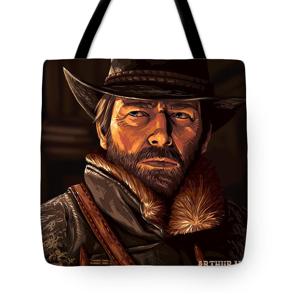 Arthur Morgan Tote Bag featuring the painting Arthur Morgan - Red Dead Redemption 2 by Darko B