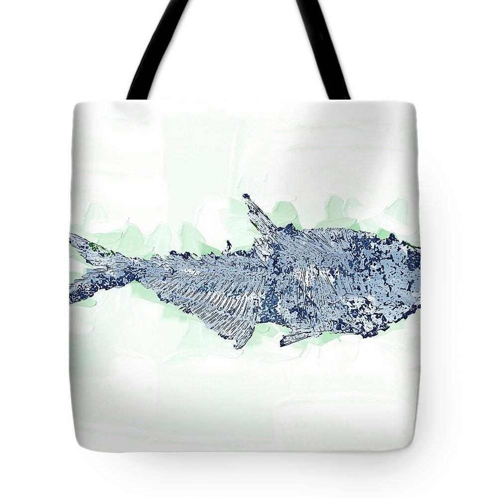 Blue Tote Bag featuring the photograph Artistic Fossil Fish by Pete Klinger