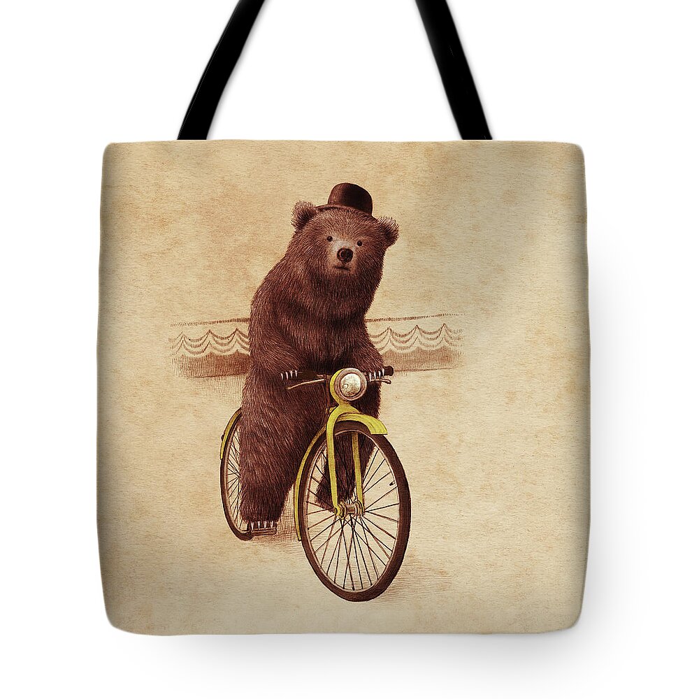 Bear Tote Bag featuring the drawing Barnabus by Eric Fan