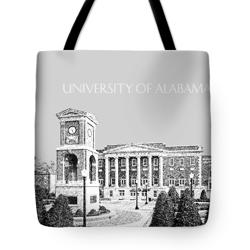University Tote Bag featuring the digital art University of Alabama #2 - Dark Red by DB Artist