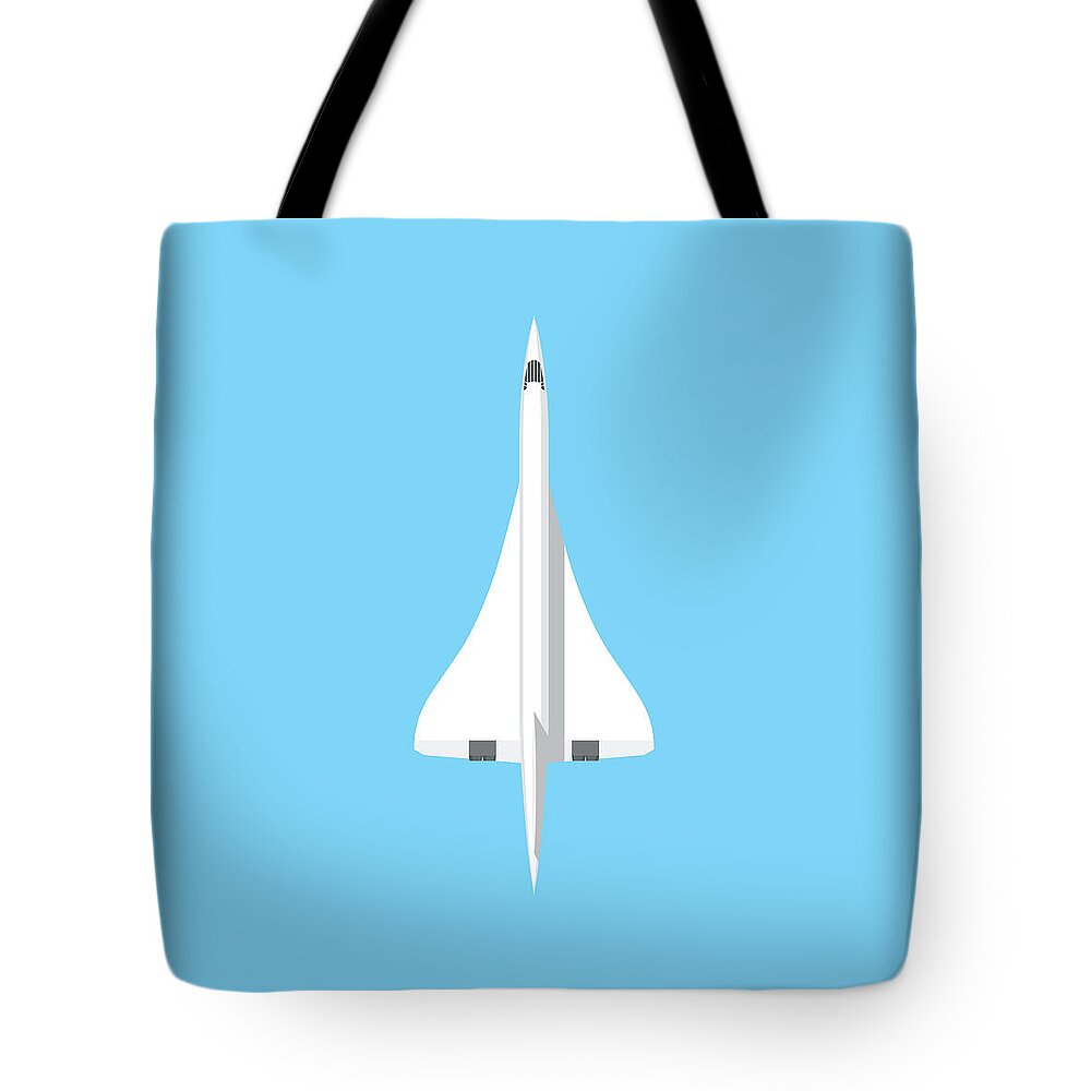 Concorde Tote Bag featuring the digital art Concorde jet airliner - Sky by Organic Synthesis