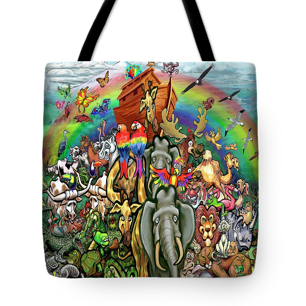 Noah's Ark Tote Bag featuring the painting Noah's Ark by Kevin Middleton