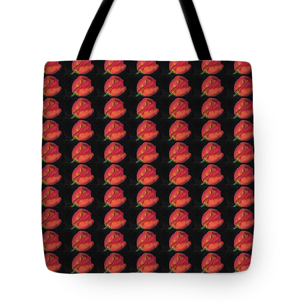 Flower Tote Bag featuring the drawing Holland Hand Drawn Oil Pastel Tulip by Ali Baucom