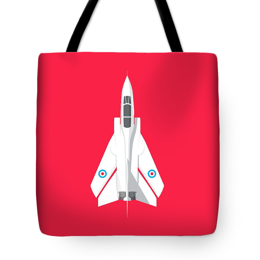 Aircraft Tote Bag featuring the digital art Tornado Swing Wing Jet - Crimson by Organic Synthesis