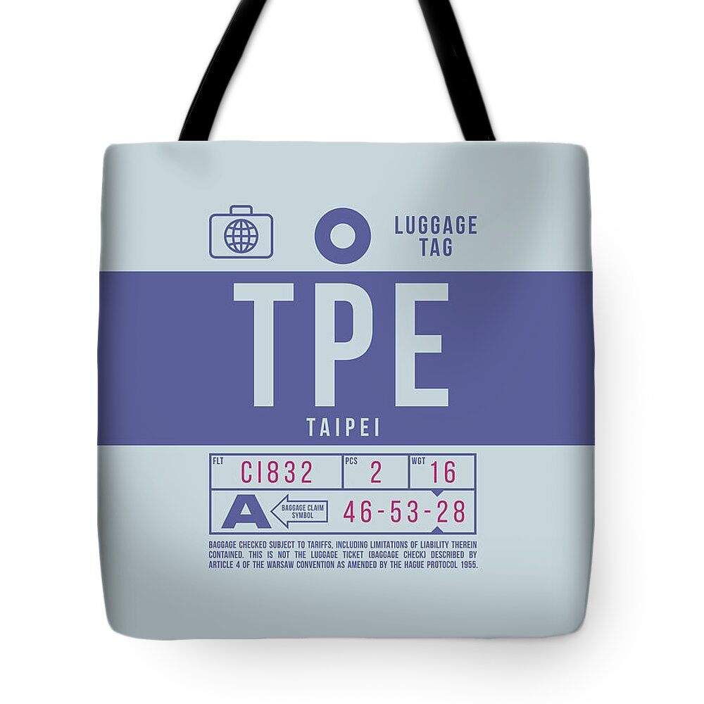 Luggage Tag B - Tpe Taipei Taiwan Tote Bag Luggage Tag B - Tpe Taipei Taiwan Tote Bag