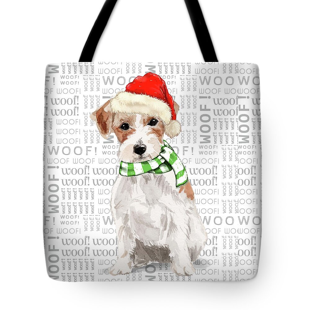  Jack Russell Terrier Tote Bag featuring the digital art Jack Russell Dog Christmas by Doreen Erhardt