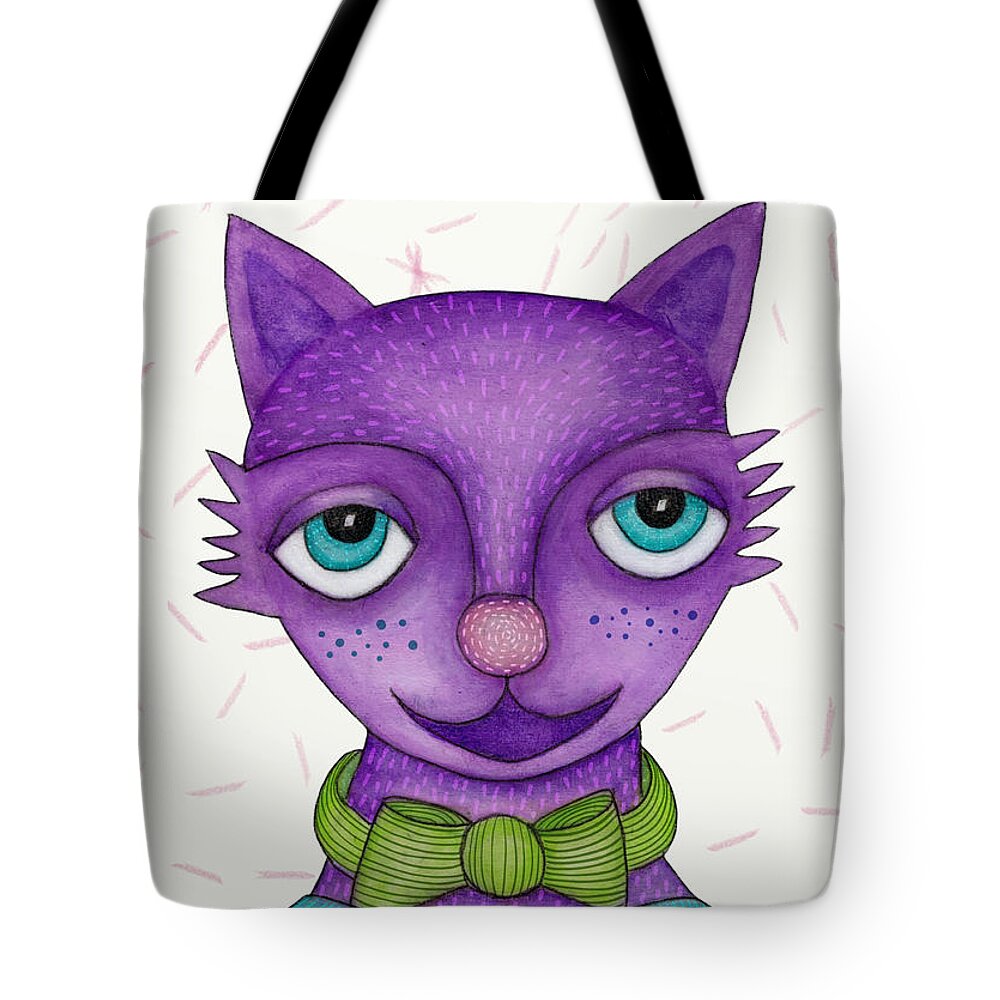 Illustration Tote Bag featuring the mixed media Mister Handsome Fox by Barbara Orenya