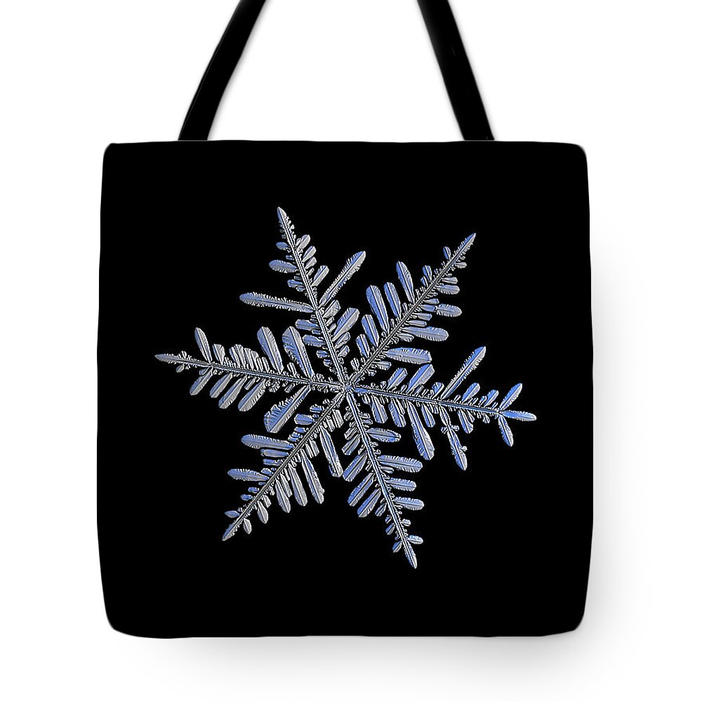 Snowflake Tote Bag featuring the photograph Real snowflake 2018-12-18_1 by Alexey Kljatov