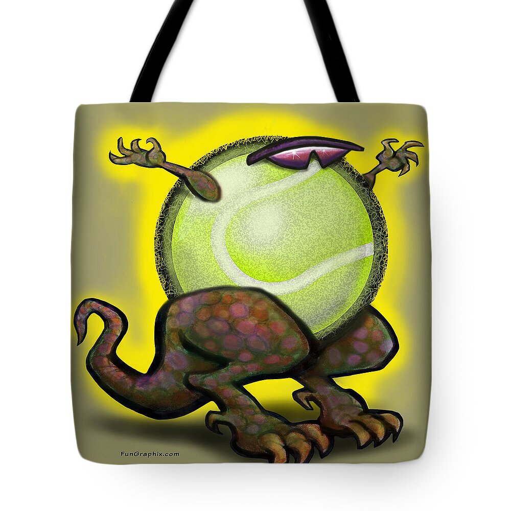 Tennis Tote Bag featuring the digital art Tennis Beast by Kevin Middleton