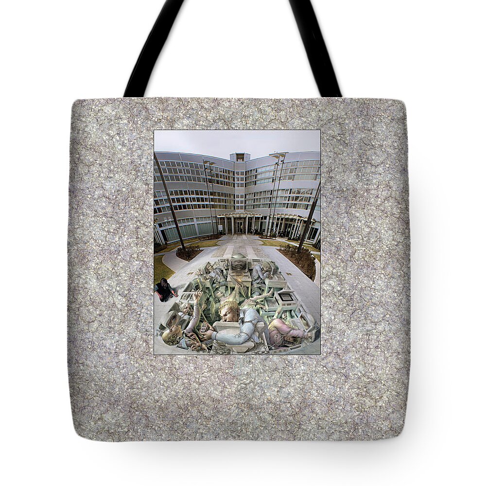 Officestress Tote Bag featuring the painting Office Stress by Kurt Wenner