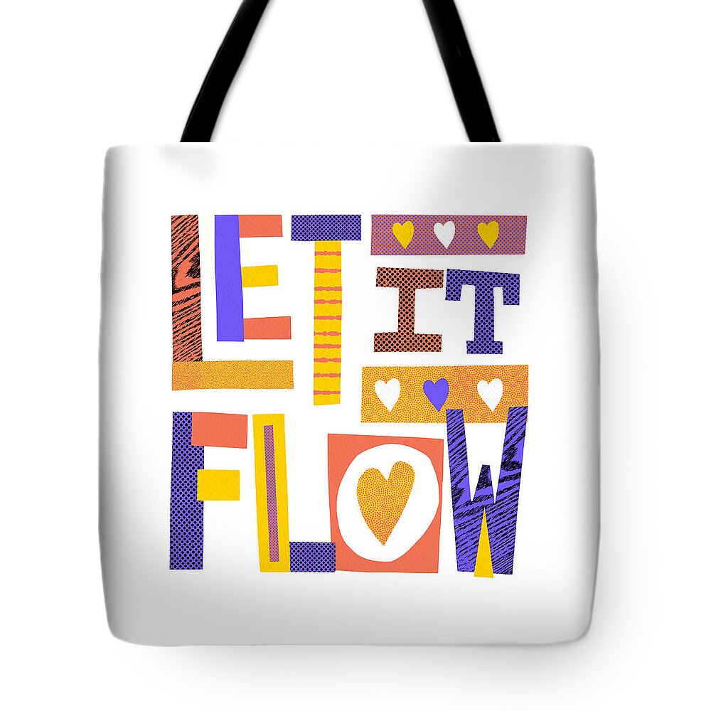 Halftone Tote Bag featuring the painting Let it Flow - Art by Jen Montgomery #2 by Jen Montgomery