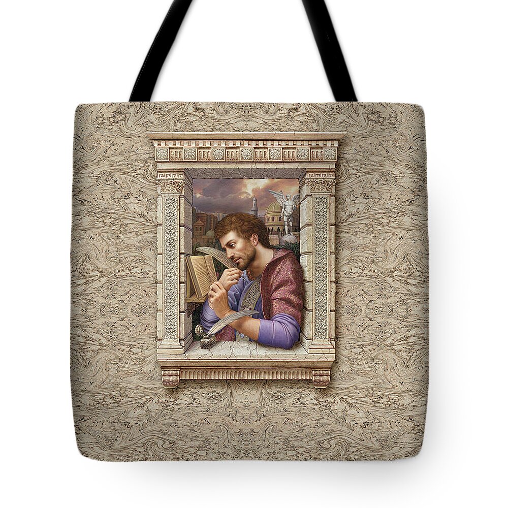 Christian Art Tote Bag featuring the painting St. Matthew #1 by Kurt Wenner