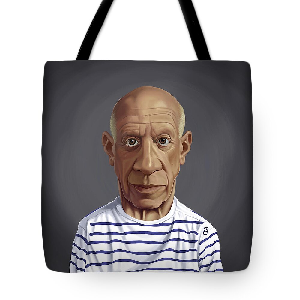 Illustration Tote Bag featuring the digital art Celebrity Sunday - Pablo Picasso by Rob Snow