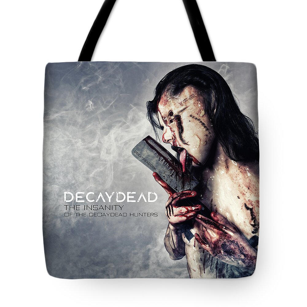 Argus Dorian Tote Bag featuring the digital art The Insanity of the Decaydead Hunters by Argus Dorian